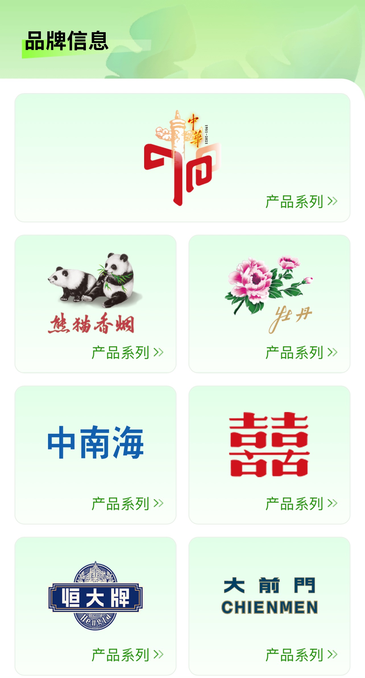 品牌信息产品查询